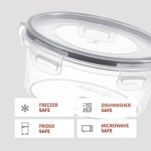 24 Pcs Airtight Food Storage Container Set - BPA Free Clear Plastic Kitchen and Pantry Organization Meal Prep Lunch Container with Durable Leak Proof Lids - Labels, Marker & Spoon Set