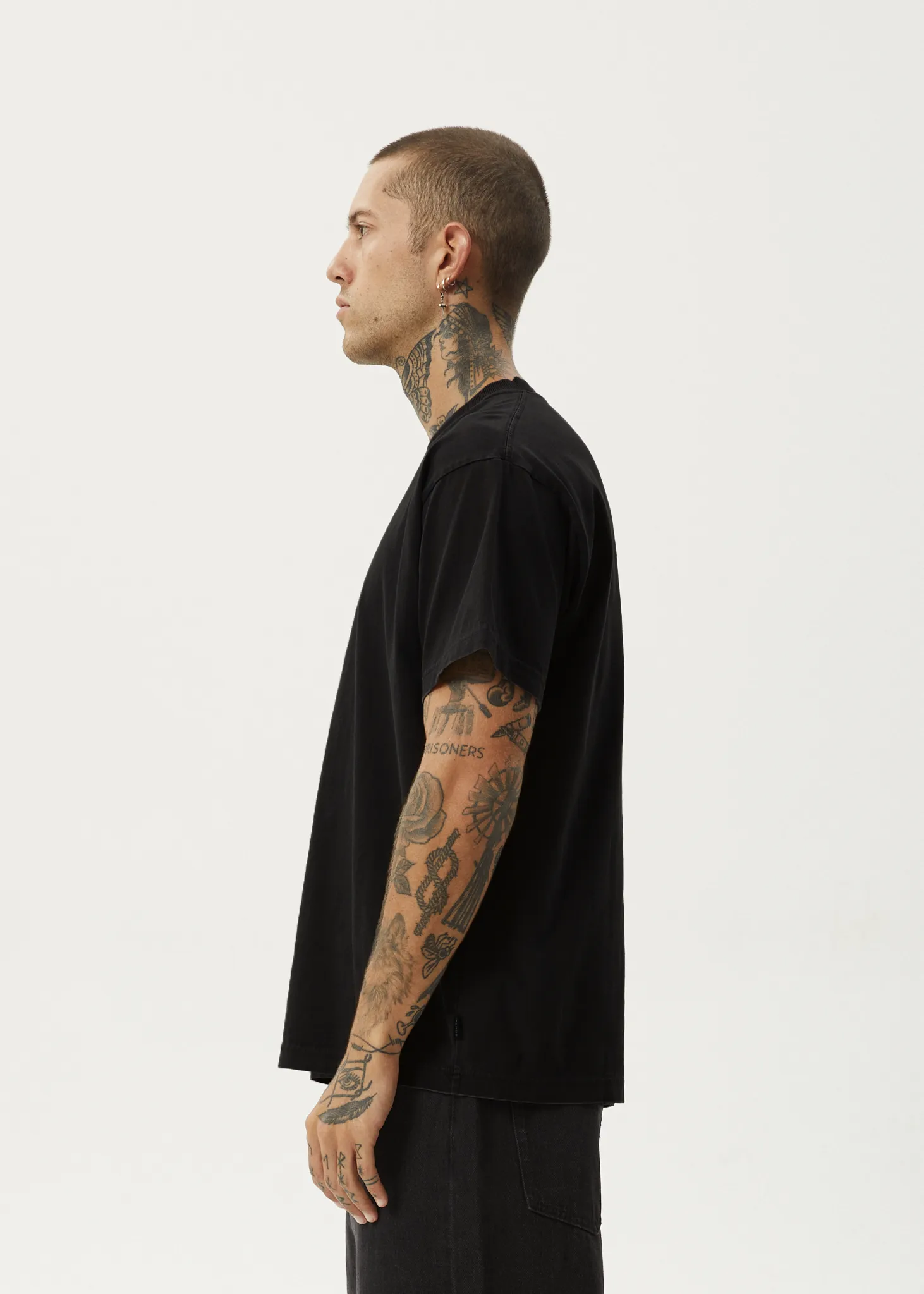 AFENDS Mens Genesis - Heavy Weight Boxy Fit Tee - Black