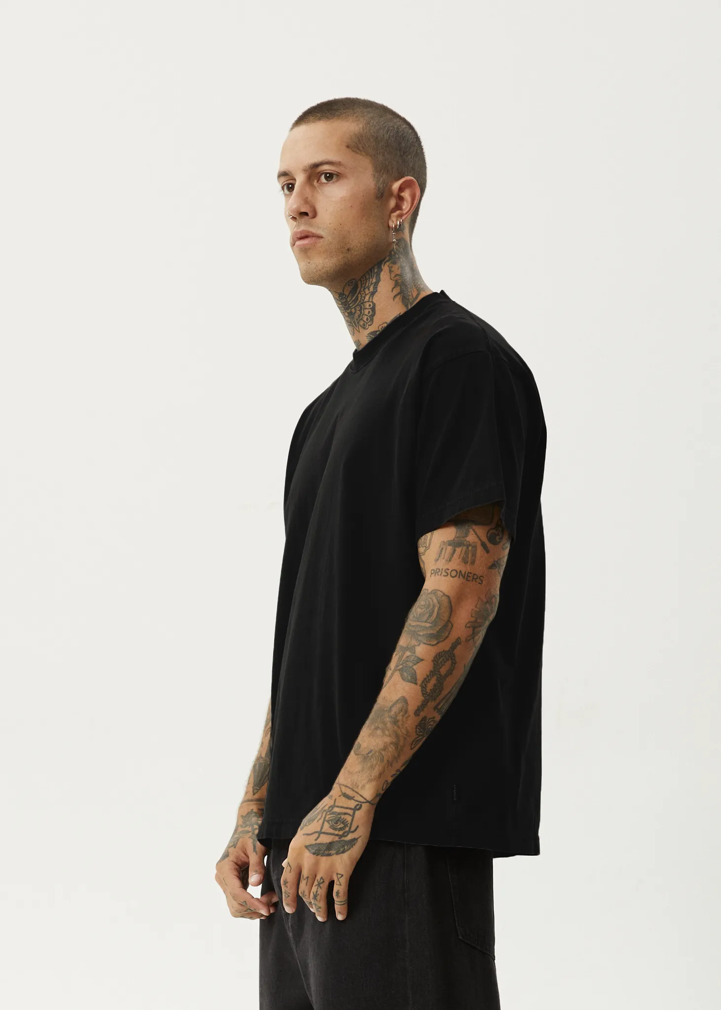 AFENDS Mens Genesis - Heavy Weight Boxy Fit Tee - Black