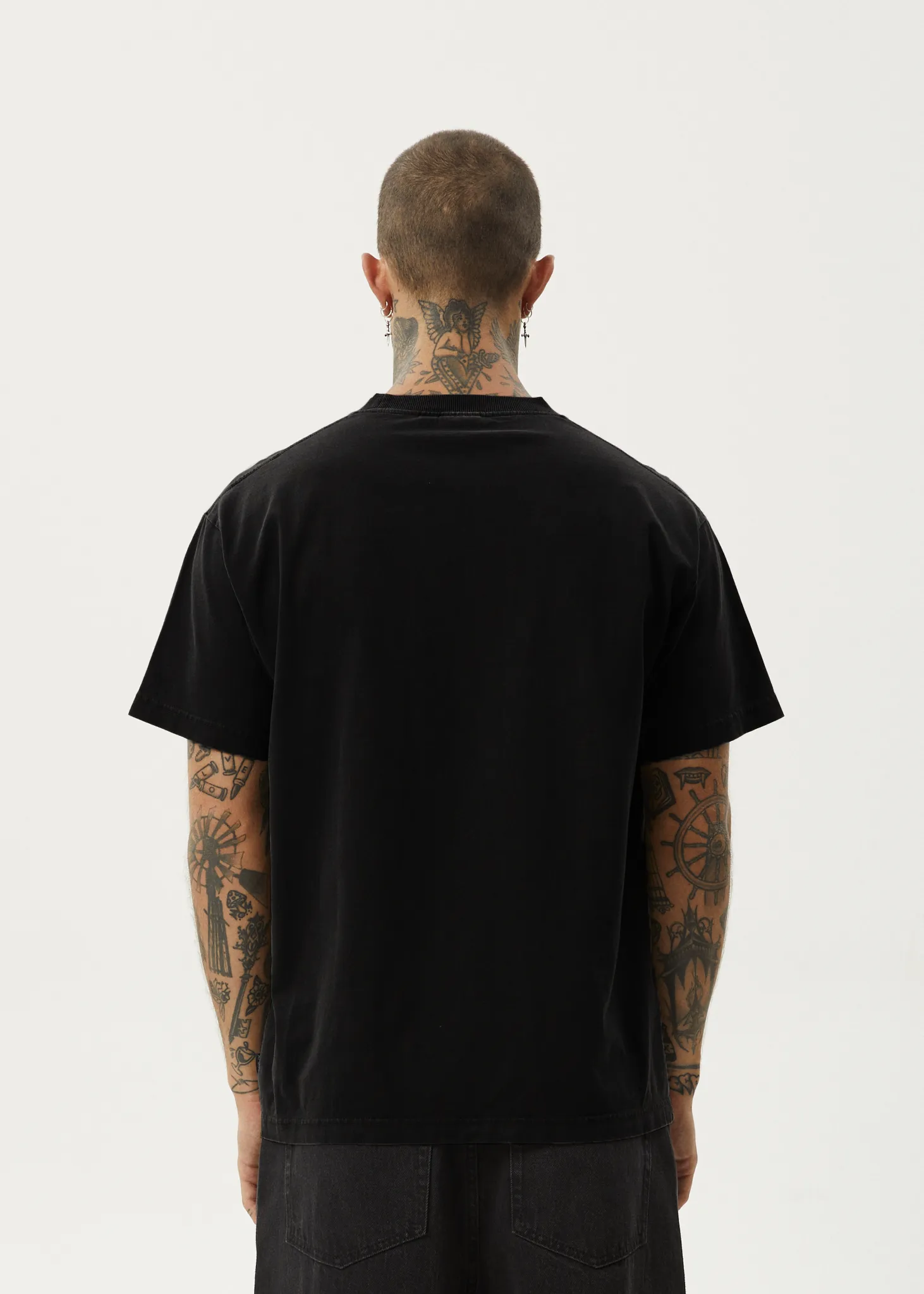 AFENDS Mens Genesis - Heavy Weight Boxy Fit Tee - Black