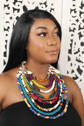 African Print Layered Necklace (Multicolor Set C)