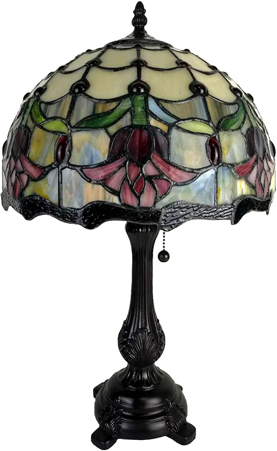 Amora Lighting AM1094TL12B Tiffany Style Tulips Table Lamp 19" Tall