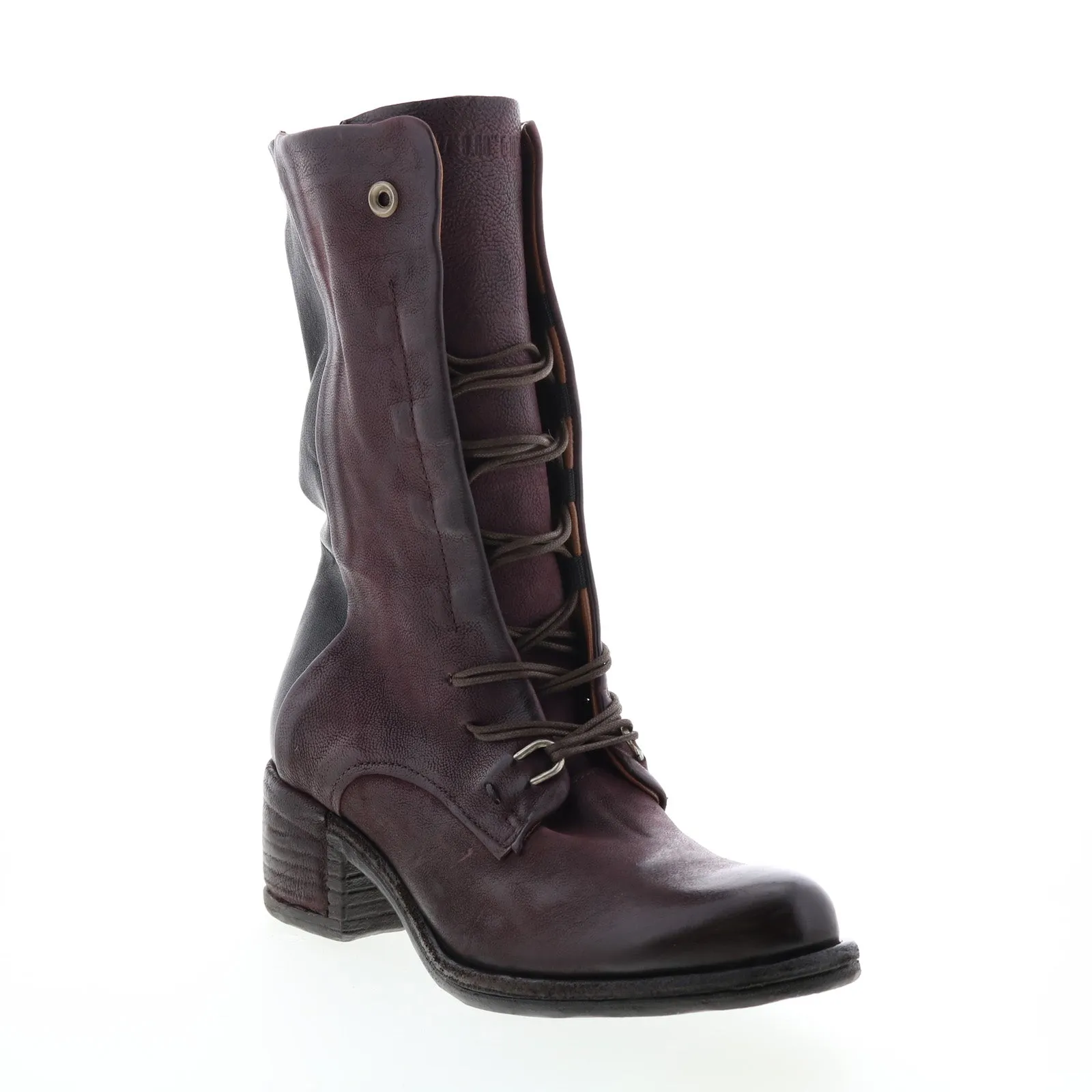 A.S.98 Opie 548213-201 Womens Burgundy Leather Lace Up Casual Dress Boots