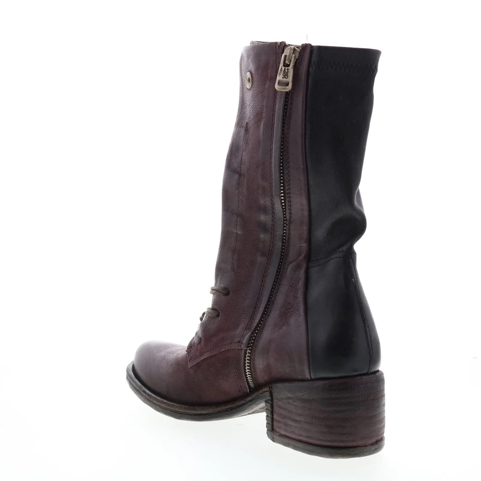 A.S.98 Opie 548213-201 Womens Burgundy Leather Lace Up Casual Dress Boots