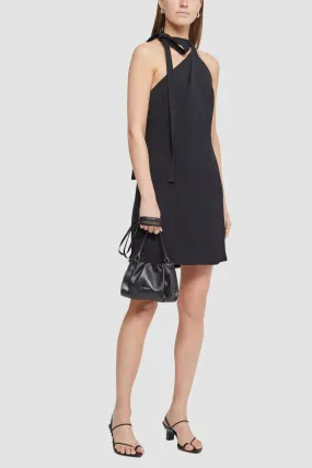 Asymmetric Dress with Neck Tie