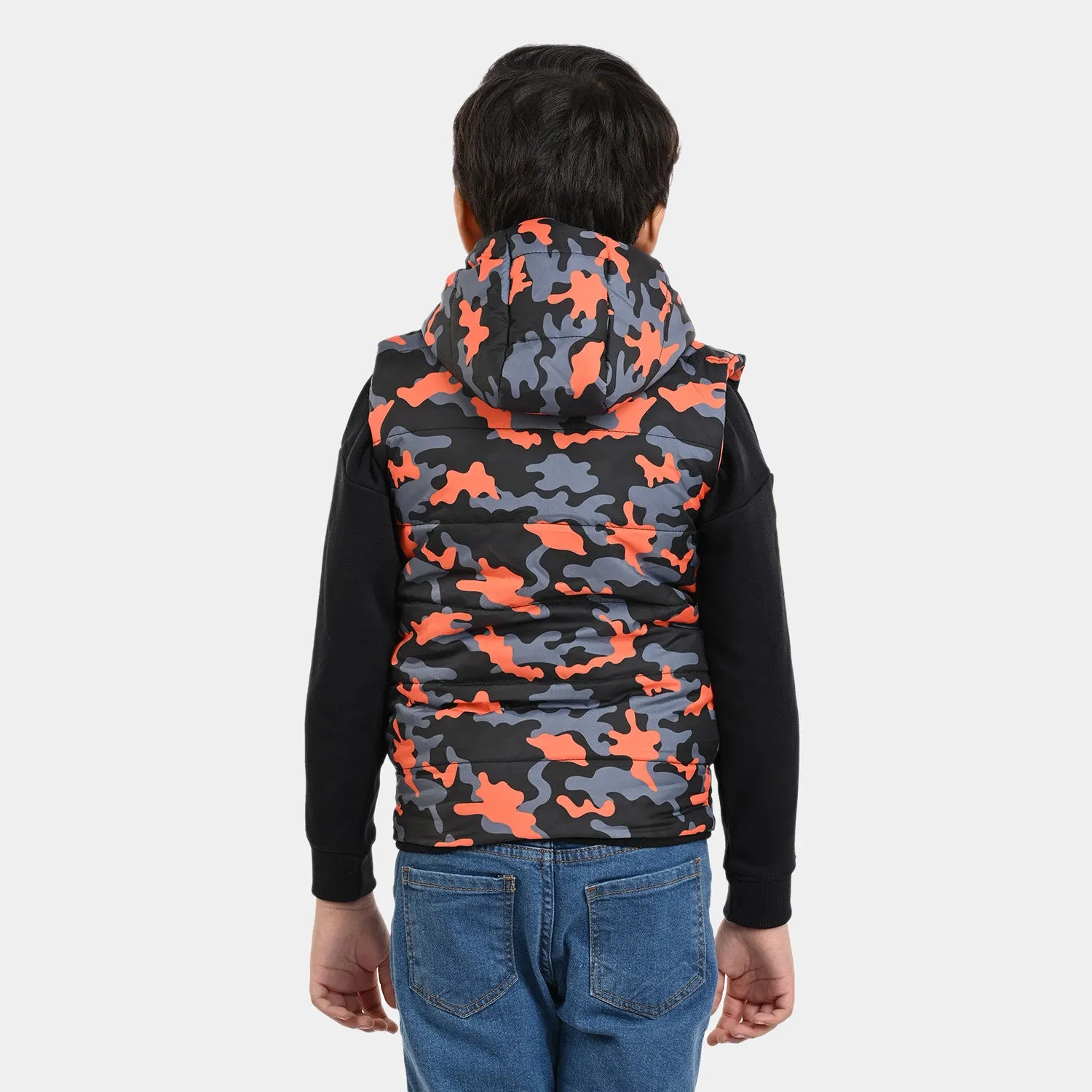 Boys taffeta Quilted Jacket Polish - Camo