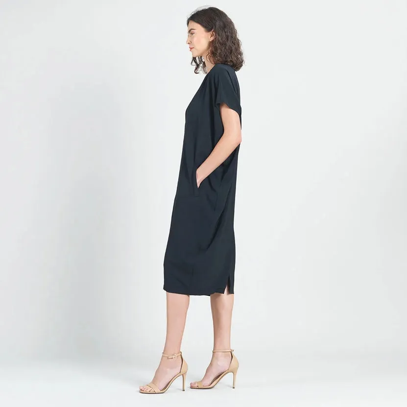 Caftan Pocket Dress in Black by Clara Sunwoo