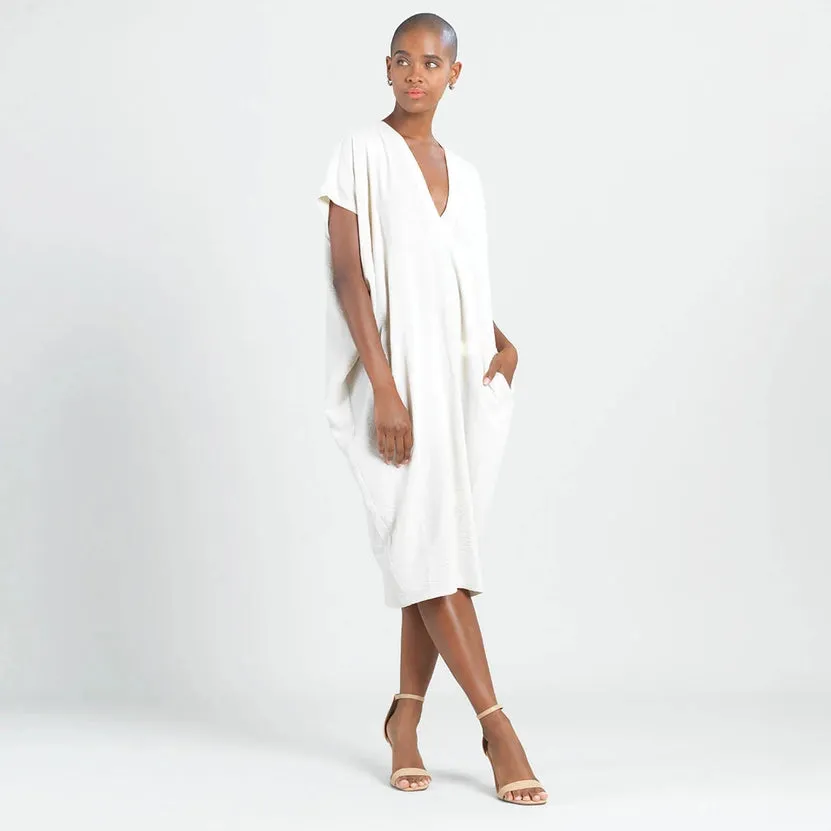 Caftan Pocket Dress in Ivory by Clara Sunwoo