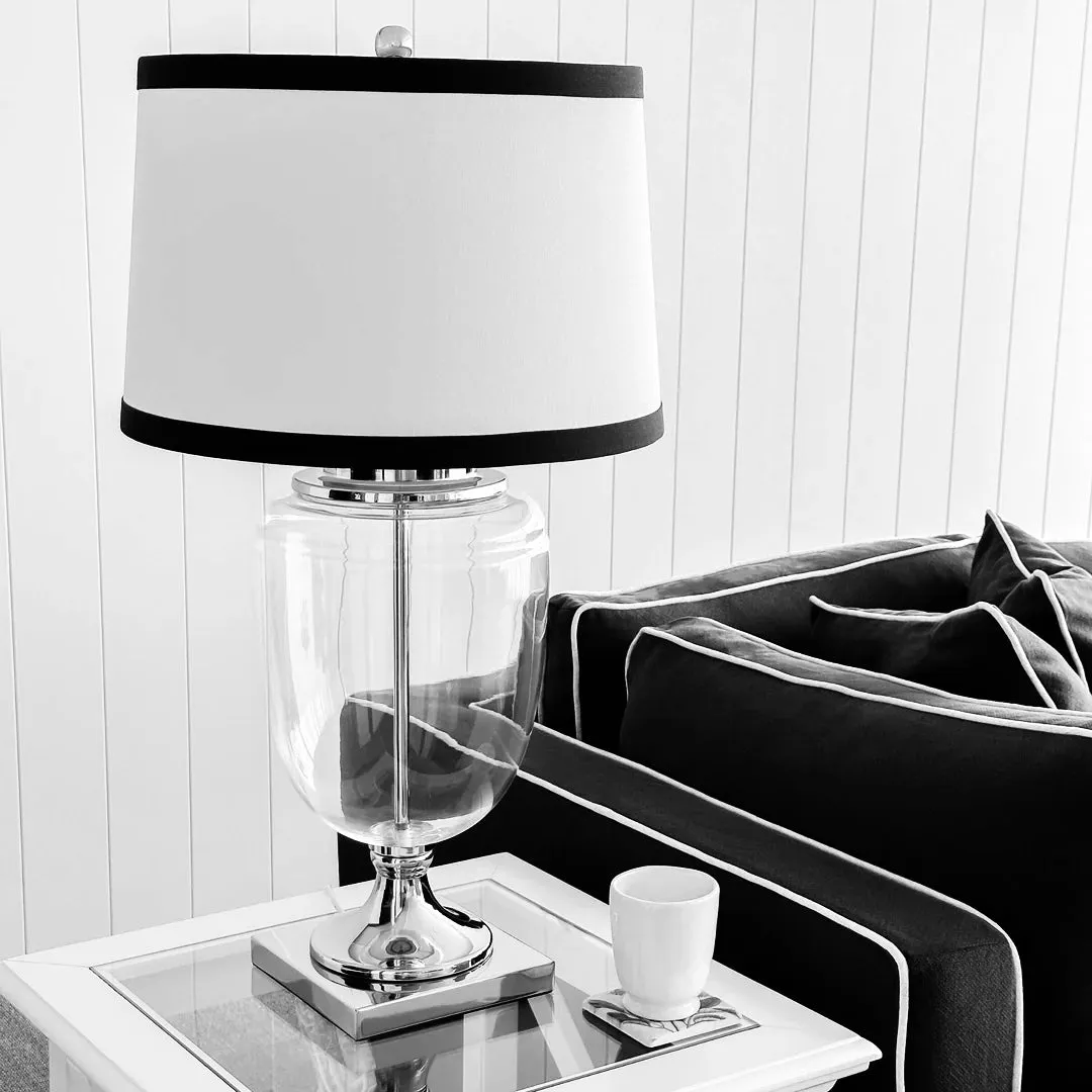 Charlotte Glass and Nickle Lamp Black