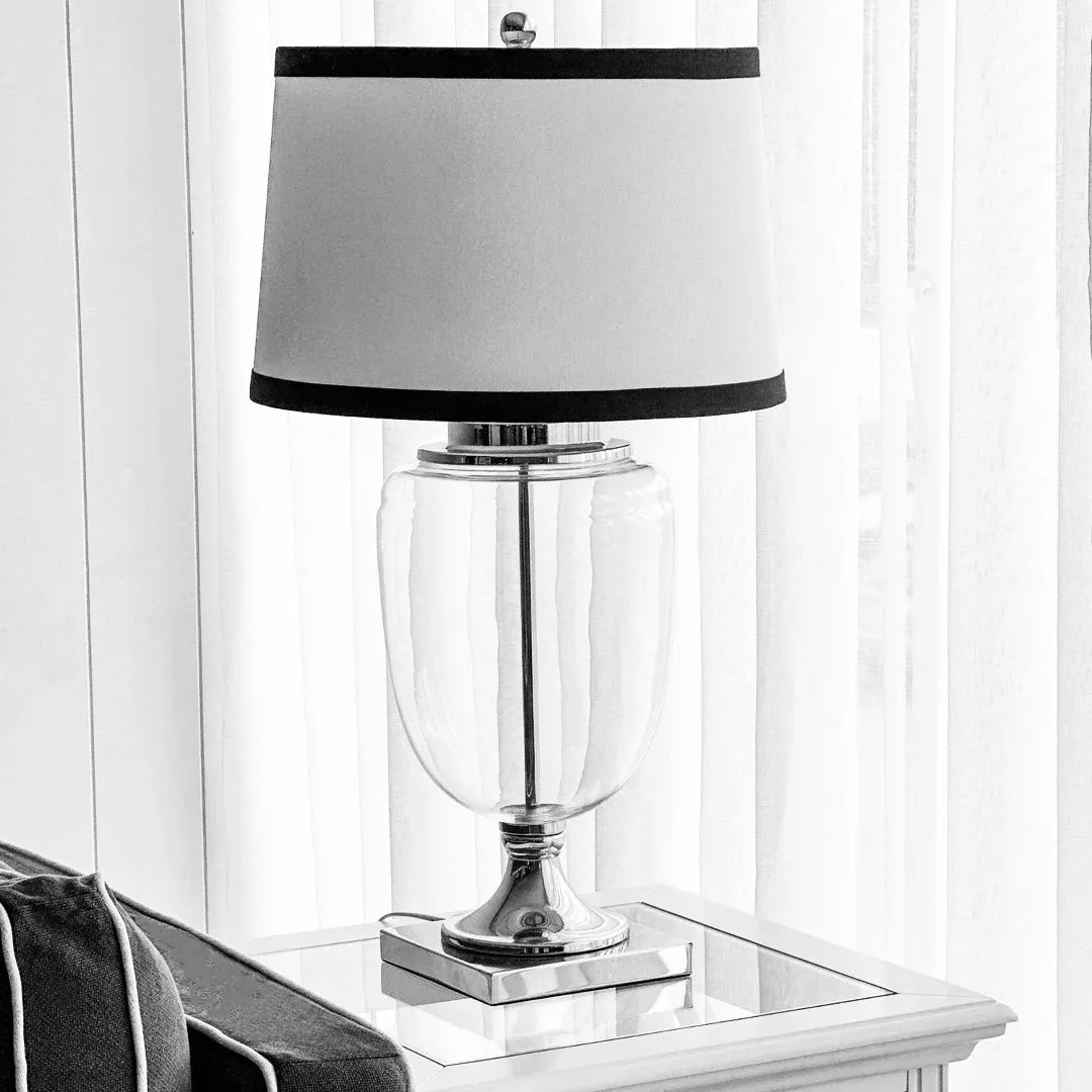 Charlotte Glass and Nickle Lamp Black