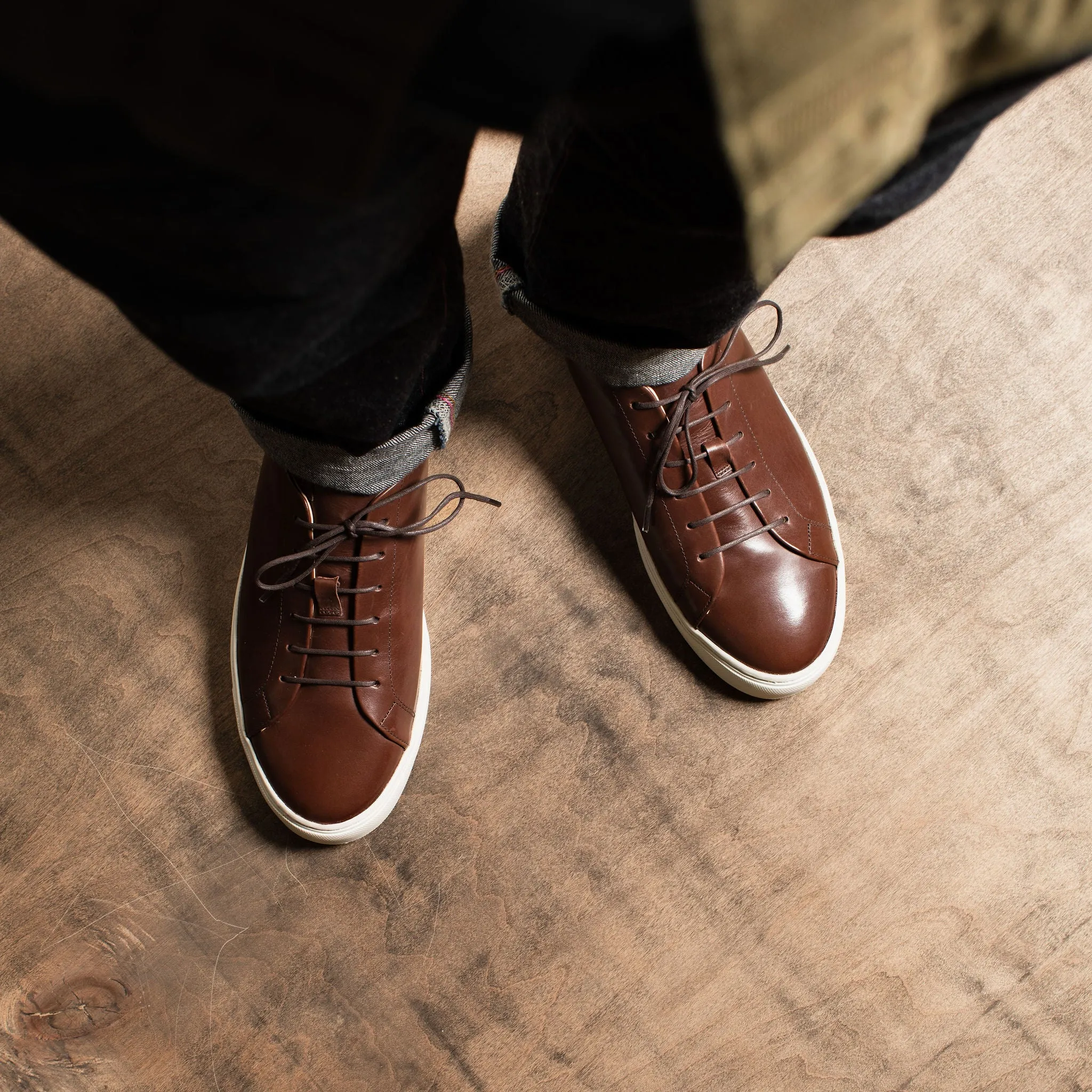 Premium Tobacco Calf Leather Coast Sneaker