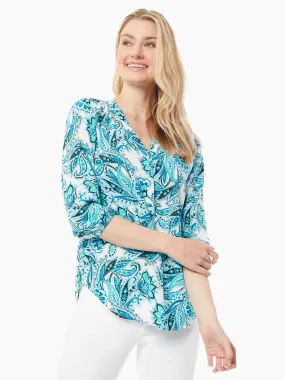 Crepe de Chine V-Neck Kelly Blouse