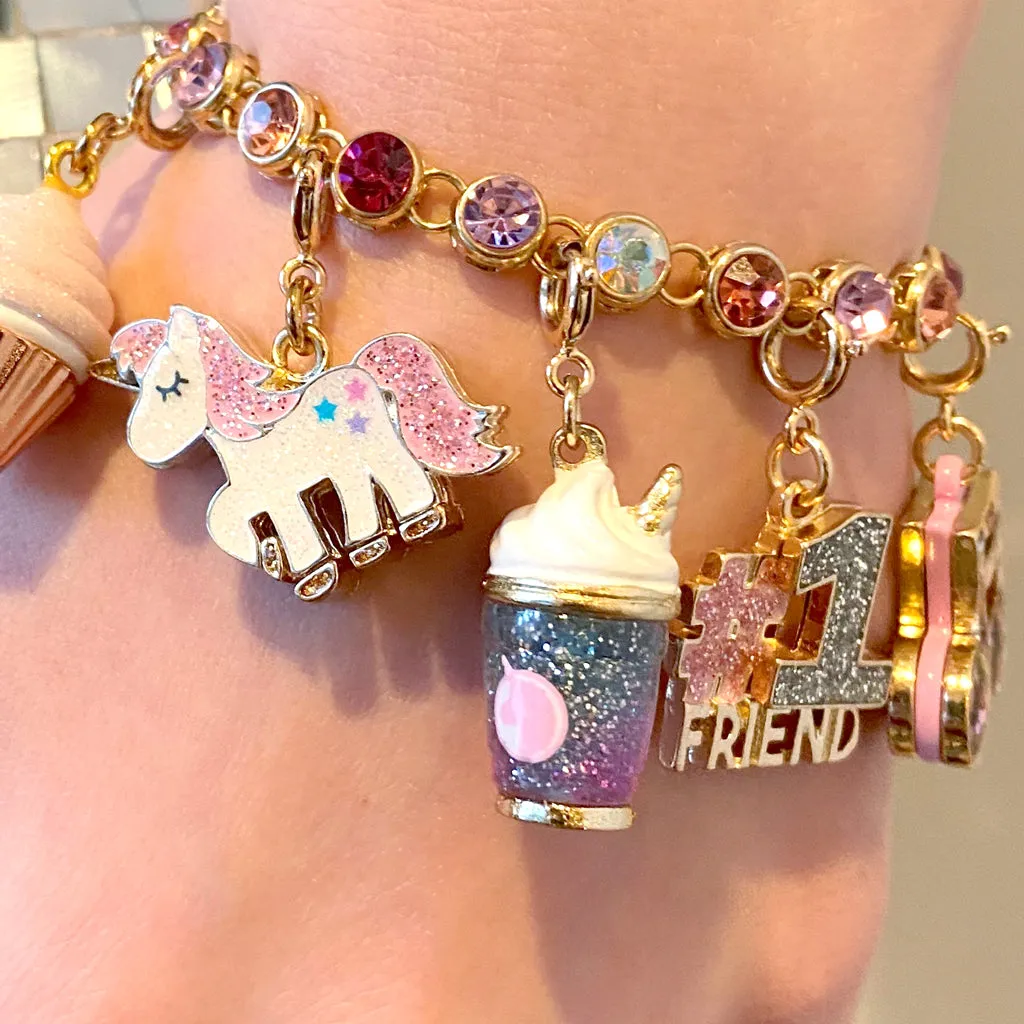 Gold Glitter #1 Friend Charm