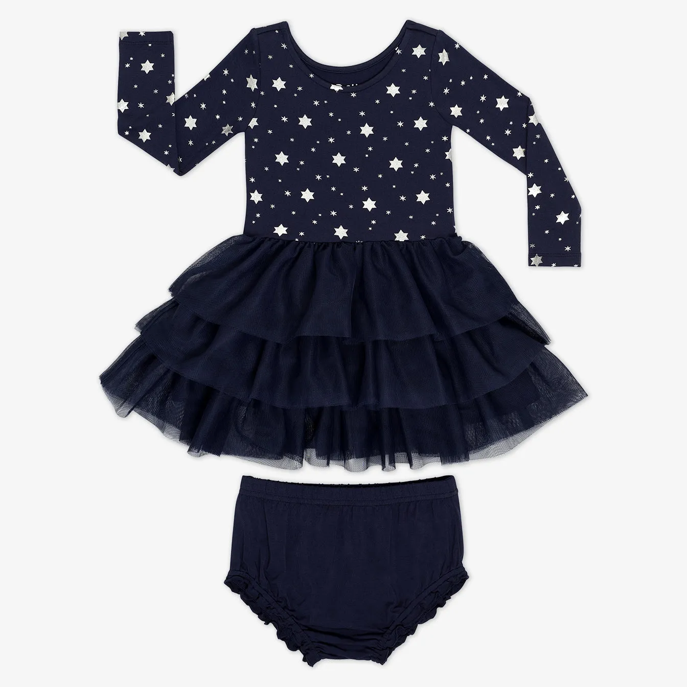 Hanukkah Stars Tiered Tutu Dress with Bloomer