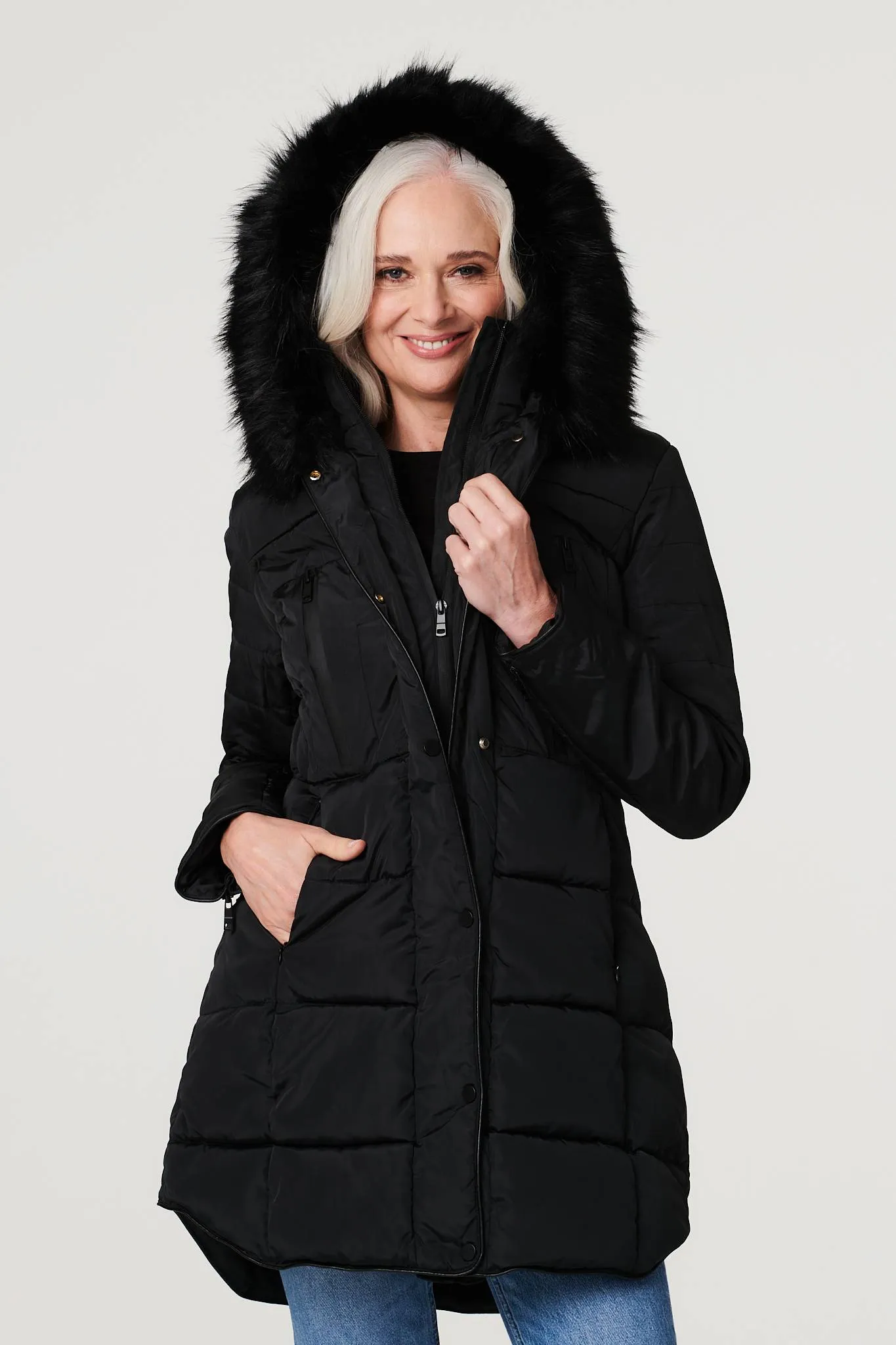 Longline Padded Coat with Hood