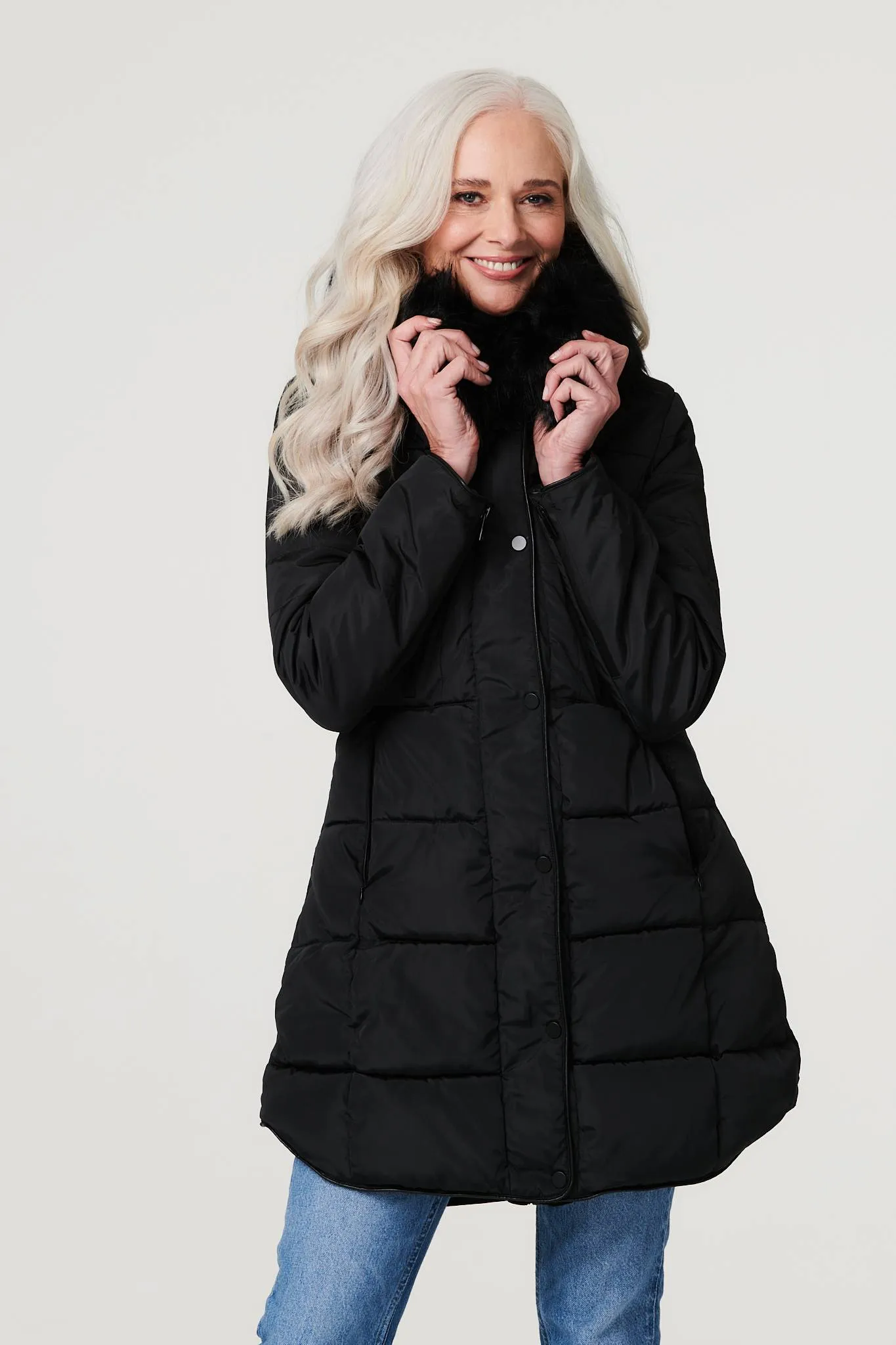 Longline Padded Coat with Hood