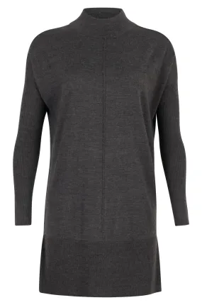 Merino Blend turtle neck Tunic | CHARCOAL | 0812ZZ