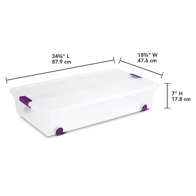 Sterilite 60 Qt Clearview Storage Box Underbed