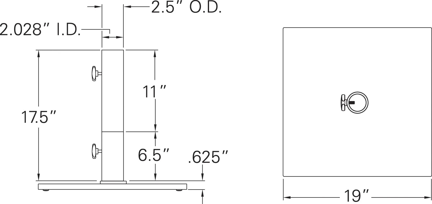 Treasure Garden 70 LBS Steel Base - Square